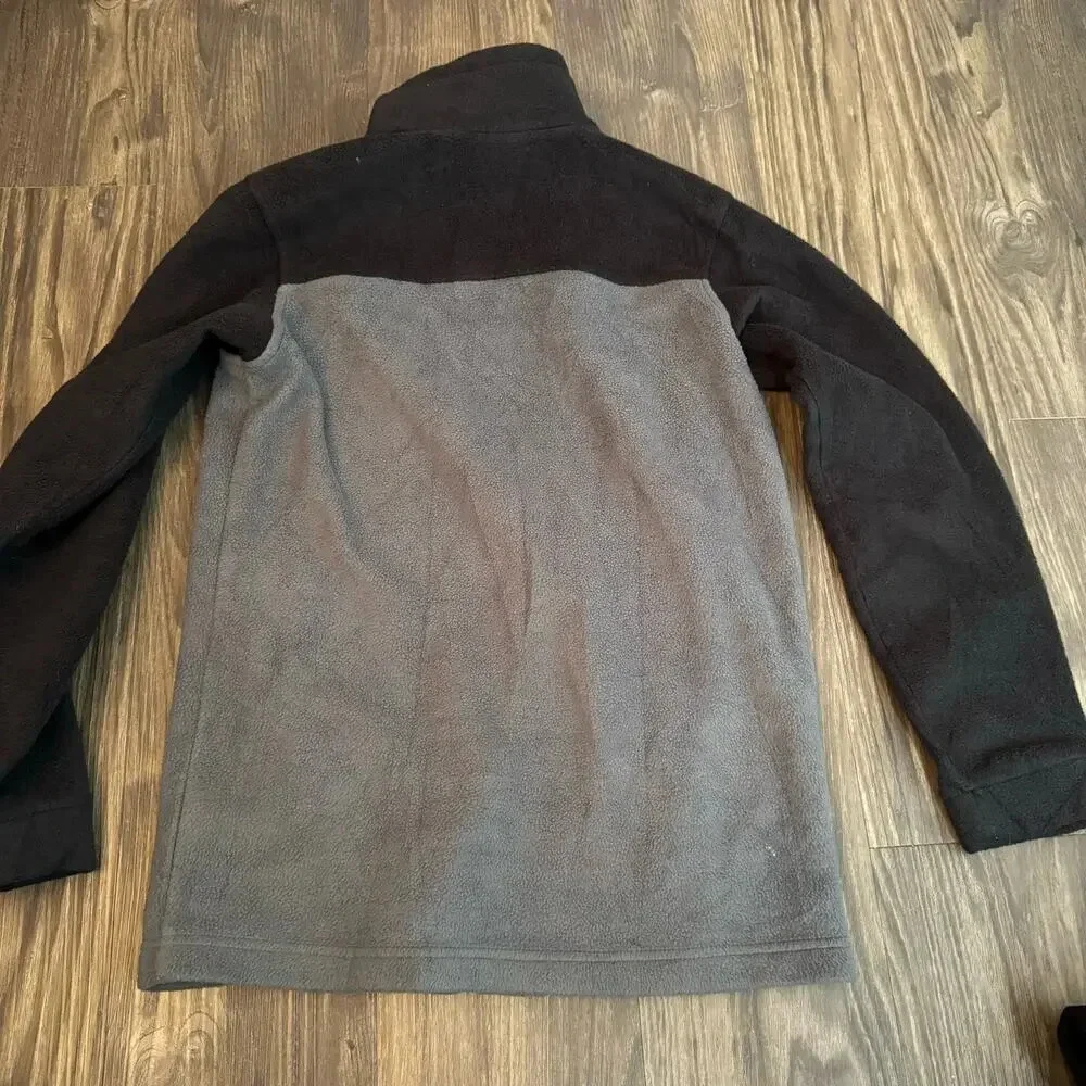 Columbia Kids Softshell Full Zip Jacket Size M Gray Black Pockets Outdoors Logo